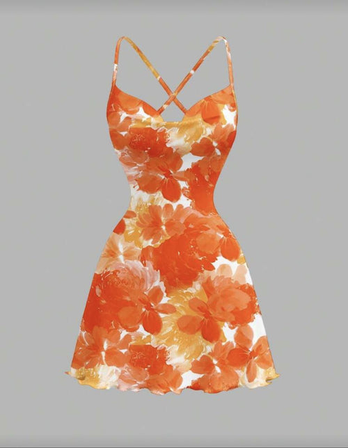 Floral Orange Summer Dress