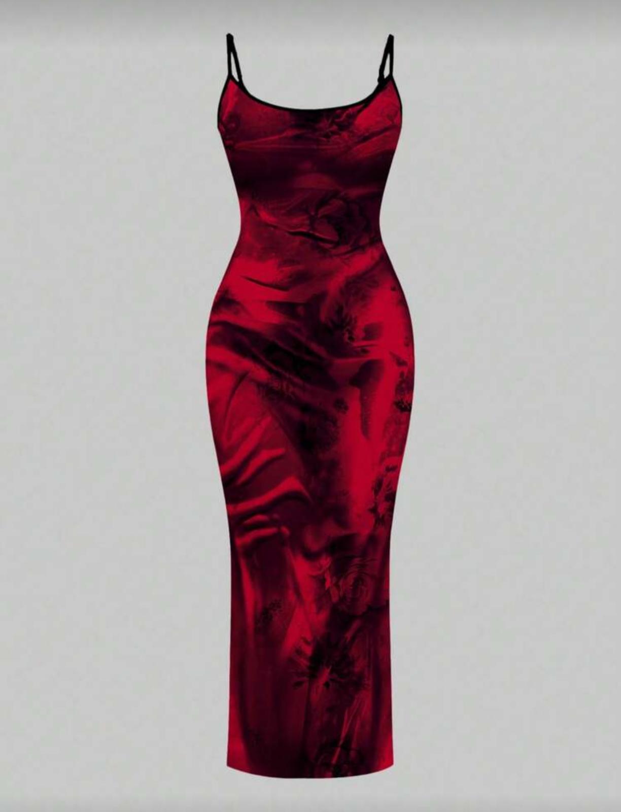 Elegant Red Evening Long Dress